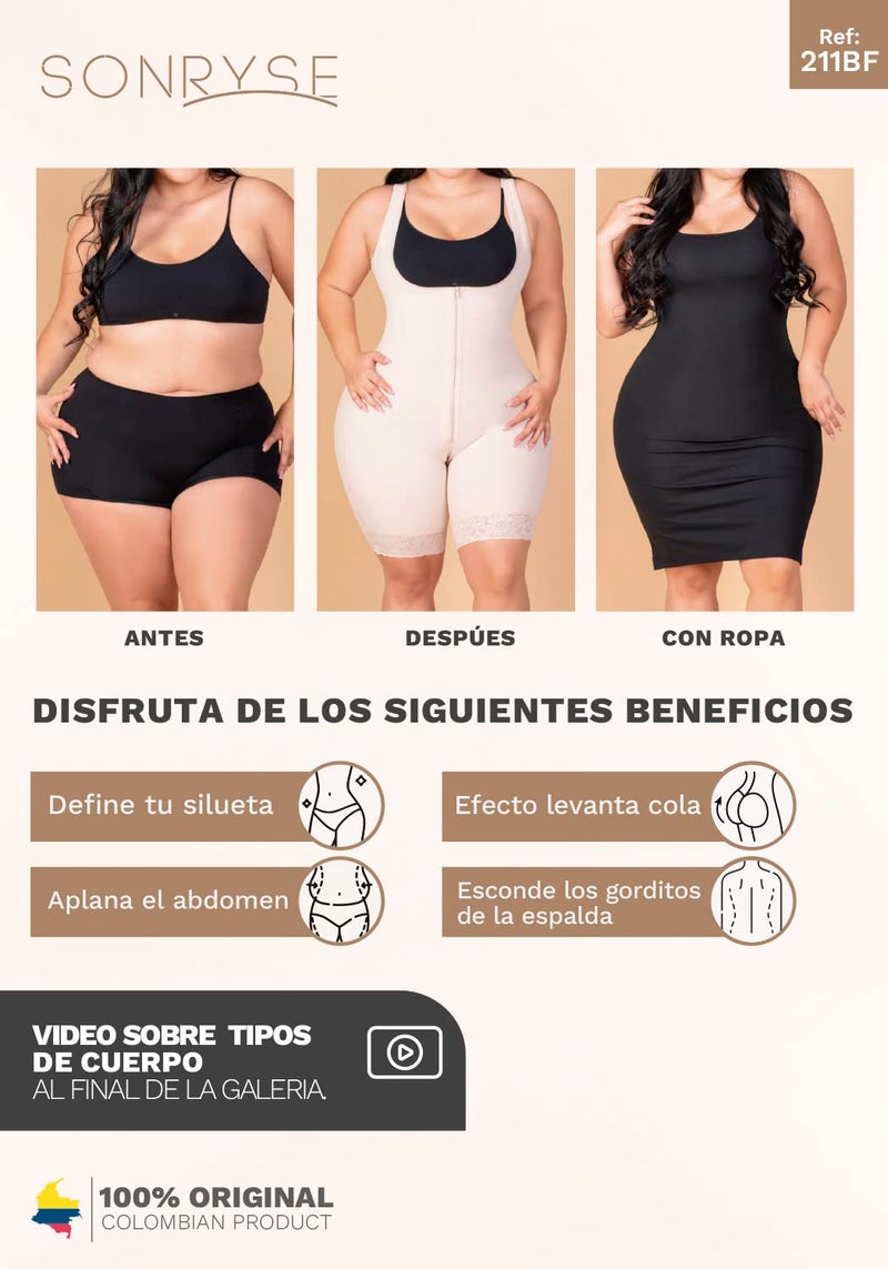 Sonryse Shapewear for women Fajas Colombianas Moldeadoras | Stage 2 Faja Tummy Control Shapewear after Tummy Tuck and Liposuction Mocha Medium - Image 3